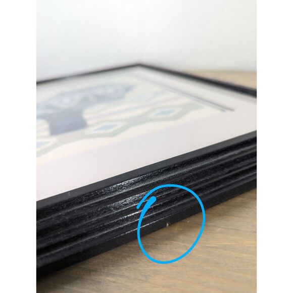 Vintage 90s Handmade Native American Indian Needlepoint Artwork Southwest Modern - Picture 6 of 7